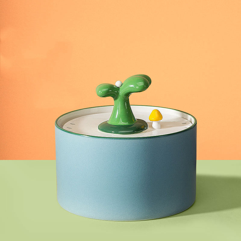Fontaine à eau électrique en céramique 1,5L pour chats et chiens