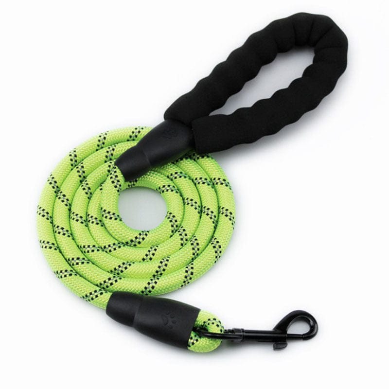 Corde de traction réfléchissante en nylon pour animaux, idéale pour promenades sécurisées et confortables.