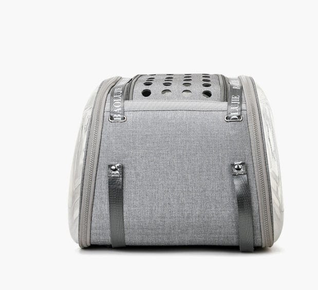 Sac à dos portable pour animaux en tissu Oxford, avec couvercle transparent et ventilation améliorée.