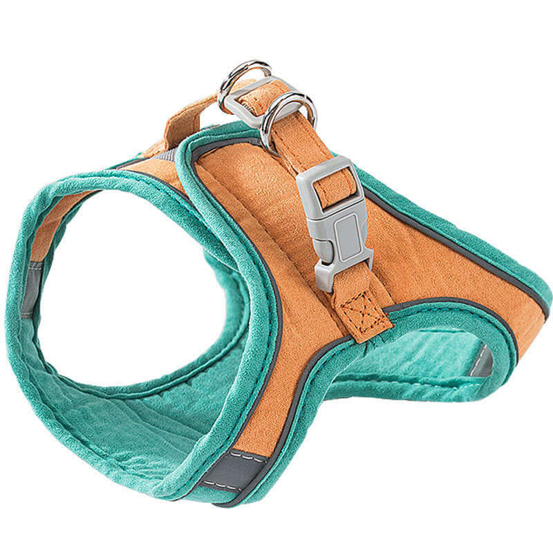 Harnais de traction pour chat en coton biologique, sécurisé et confortable pour les promenades.