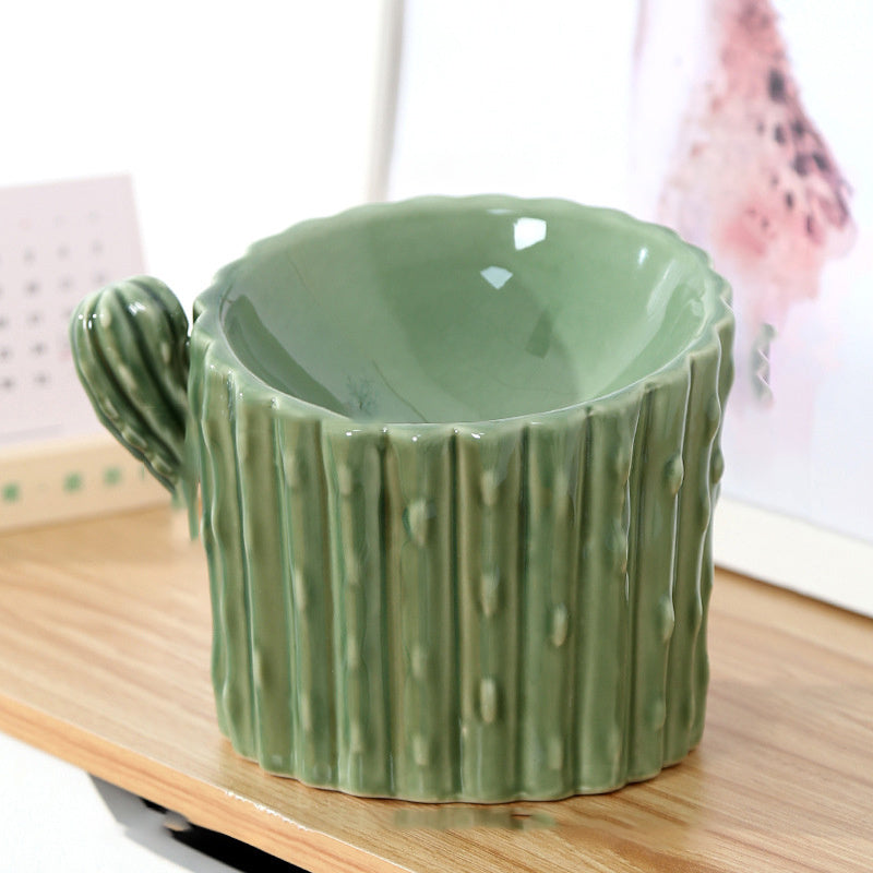 Bol en Céramique pour Chats et Chiens - Design Cactus