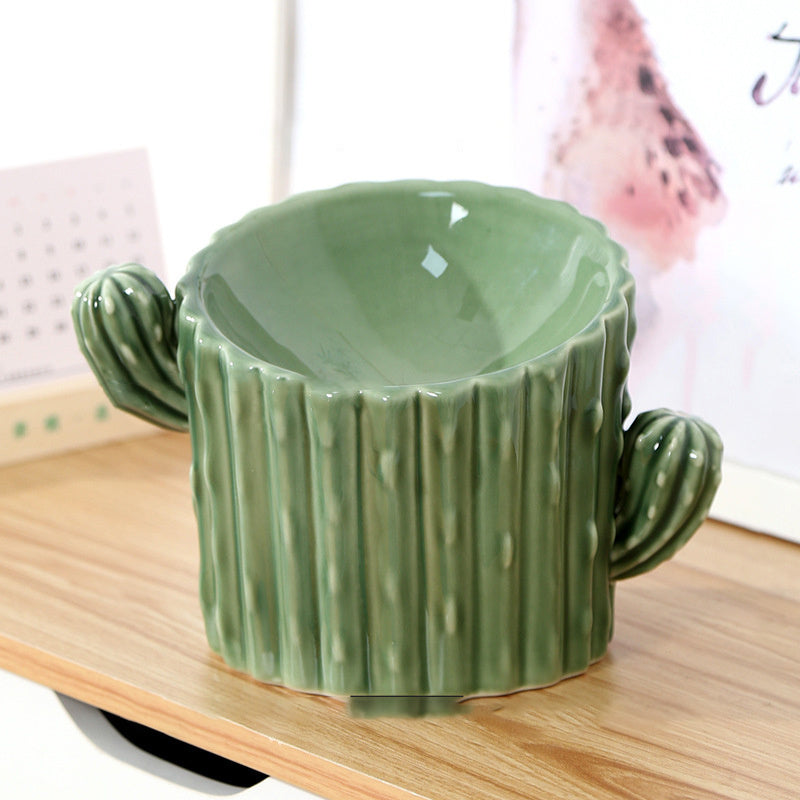 Bol en Céramique pour Chats et Chiens - Design Cactus