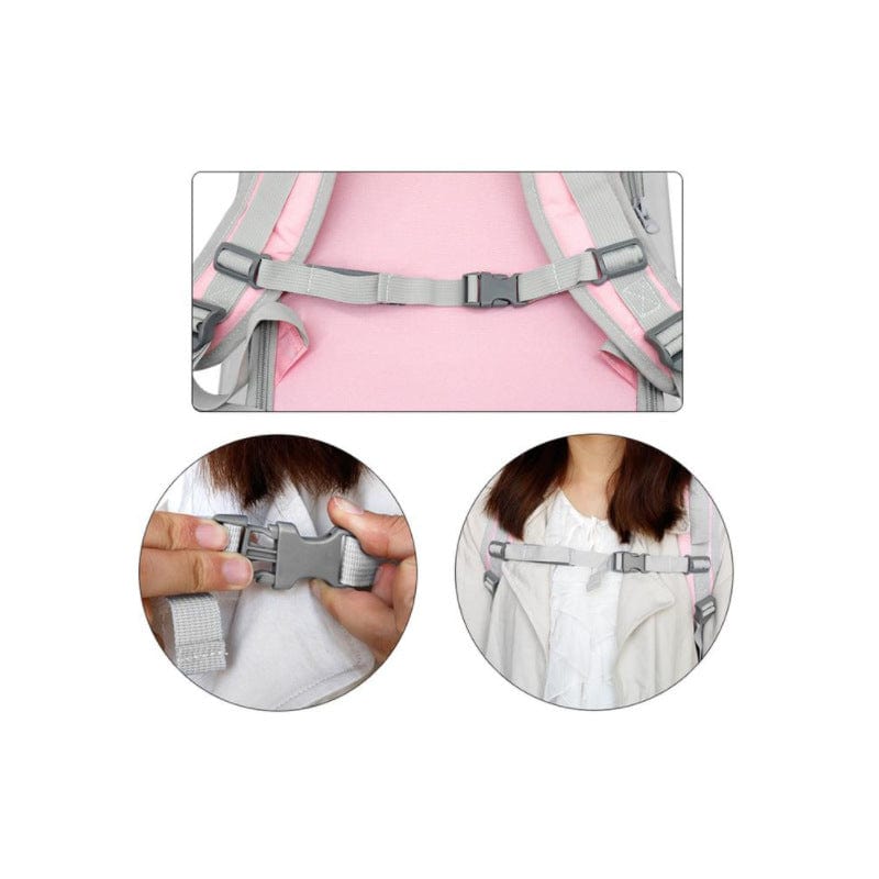 Fermeture éclair et clips de sac à dos pour chat, offrant sécurité et confort lors des voyages avec votre animal.