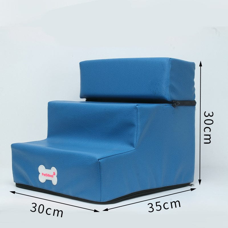 Escaliers pour chiens personnalisables en imitation cuir, mesurant 30x35cm, pour accès facile au canapé ou au lit.