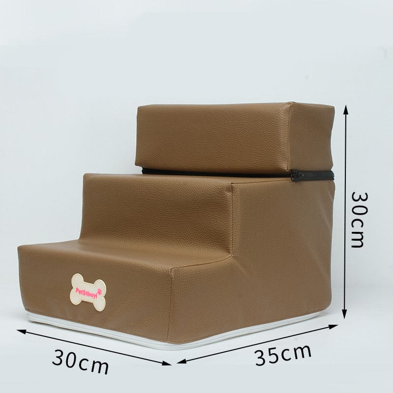 Escaliers pour chiens en imitation cuir, taille 30x35cm, confort et style pour animaux.