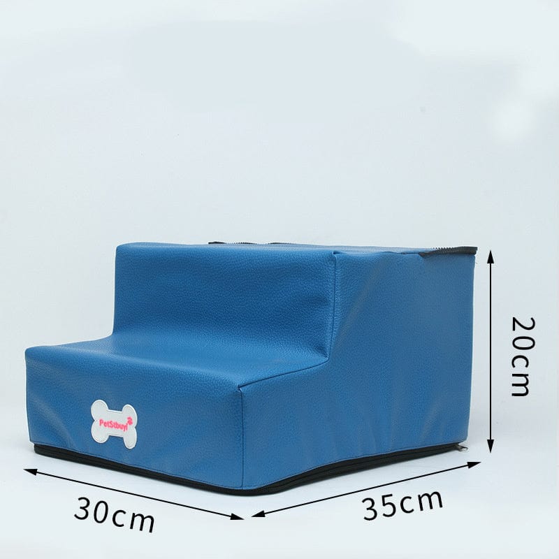 Escaliers pour chiens en imitation cuir, dimensions 30x35x20cm, idéal pour accéder au canapé ou lit.