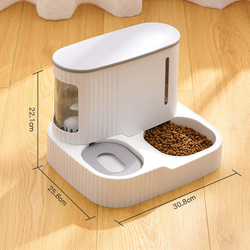 Fontaine à eau automatique pour chats, dimensions 25.8x30.8x22.1cm, design moderne et fonctionnel.