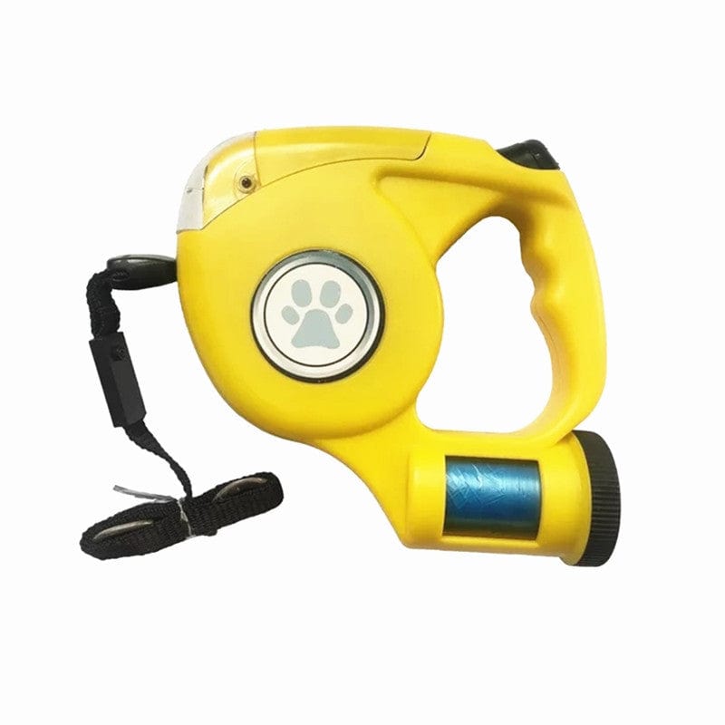 Pistolet à déchets pour chien en couleur jaune, idéal pour les promenades et le ramassage responsable.