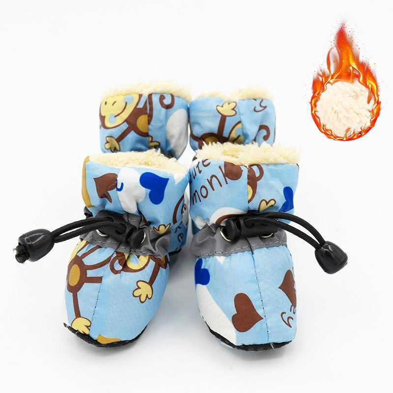 Chaussures pour chiens en tissu respirant, confort optimisé avec motif amusant et doublure douce.