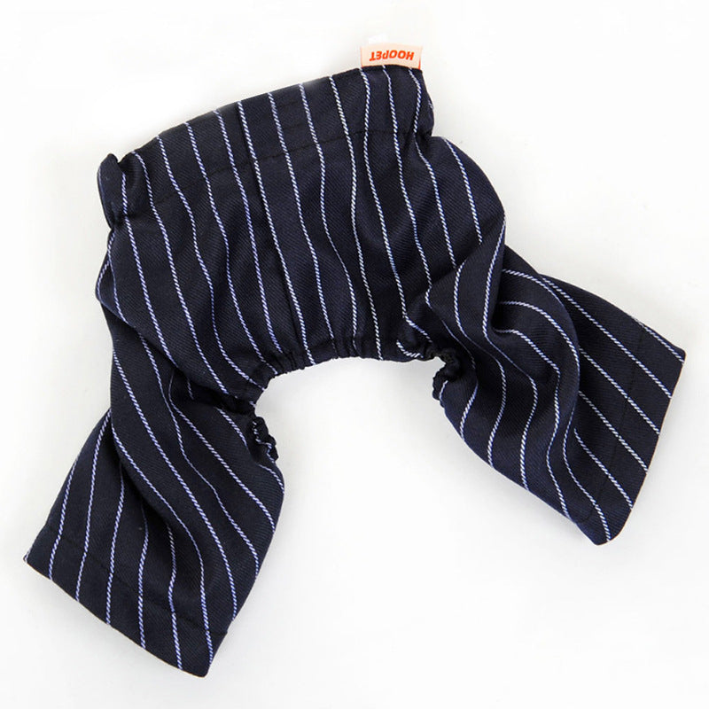 Costume d'été pour chien en satin noir à rayures, élégant et confortable pour petits animaux.
