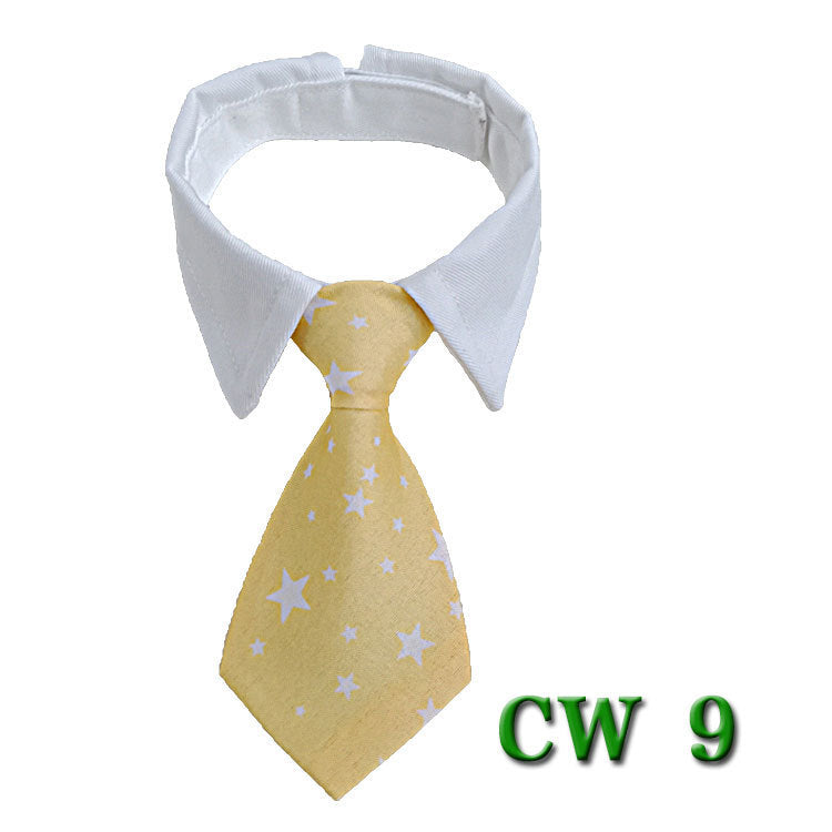 Nœud papillon jaune à étoiles blanches pour chien, élégant et confortable, idéal pour toutes les occasions.