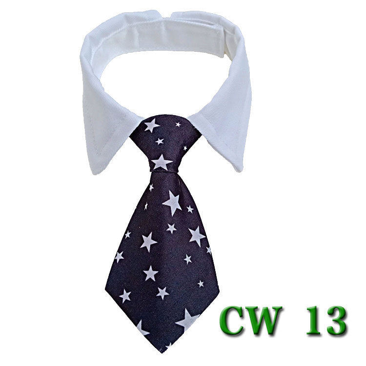 Nœud papillon pour chien en polyester noir étoilé, élégant et confortable pour occasions spéciales.