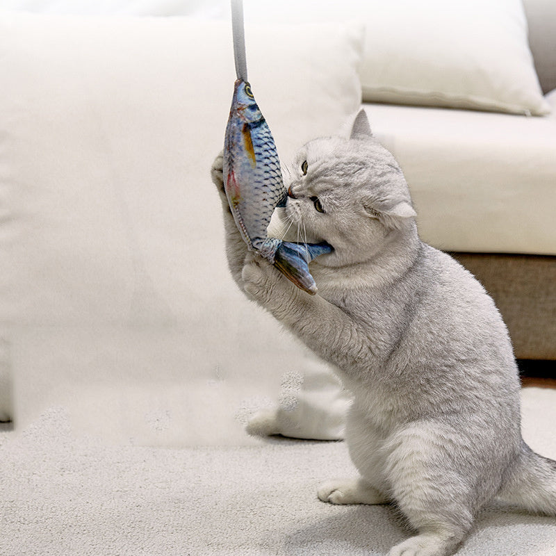 Jouet interactif en peluche poisson pour chat