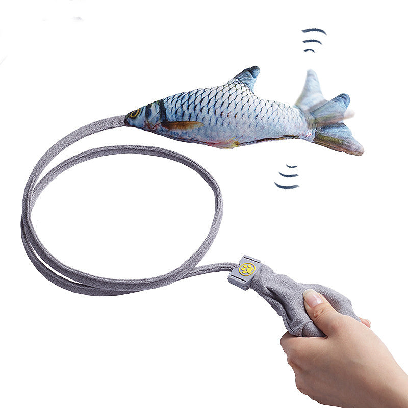 Jouet interactif en peluche poisson pour chat