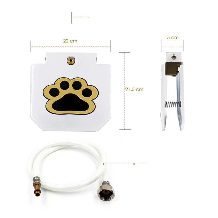 Distributeur d'eau automatique pour animaux, avec tuyau et clip, design paw print, mesures 22x21.5 cm.