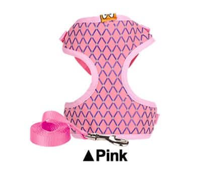 Harnais et laisse en strass rose pour chats et chiens, confortable et respirant, parfait pour les promenades.