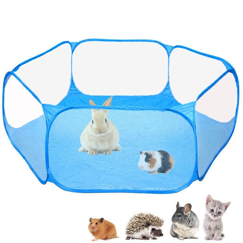 Parc à jeux portable pour petits animaux, idéal pour lapins, cobayes et plus, avec design en maille respirante.