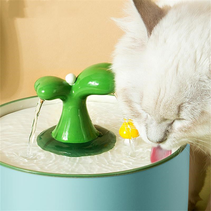 Fontaine à boire automatique en céramique pour chats, eau fraîche et design attrayant pour animaux.