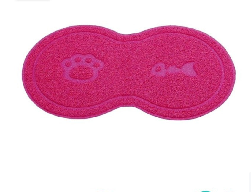 Tapis de Litière pour Chat - Rose Rouge et Gris