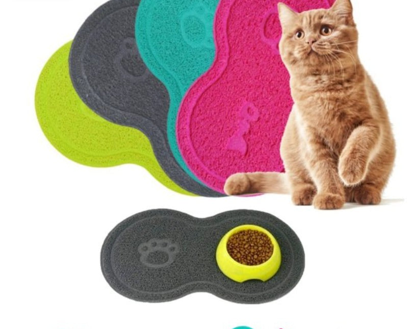 Tapis de Litière pour Chat - Rose Rouge et Gris