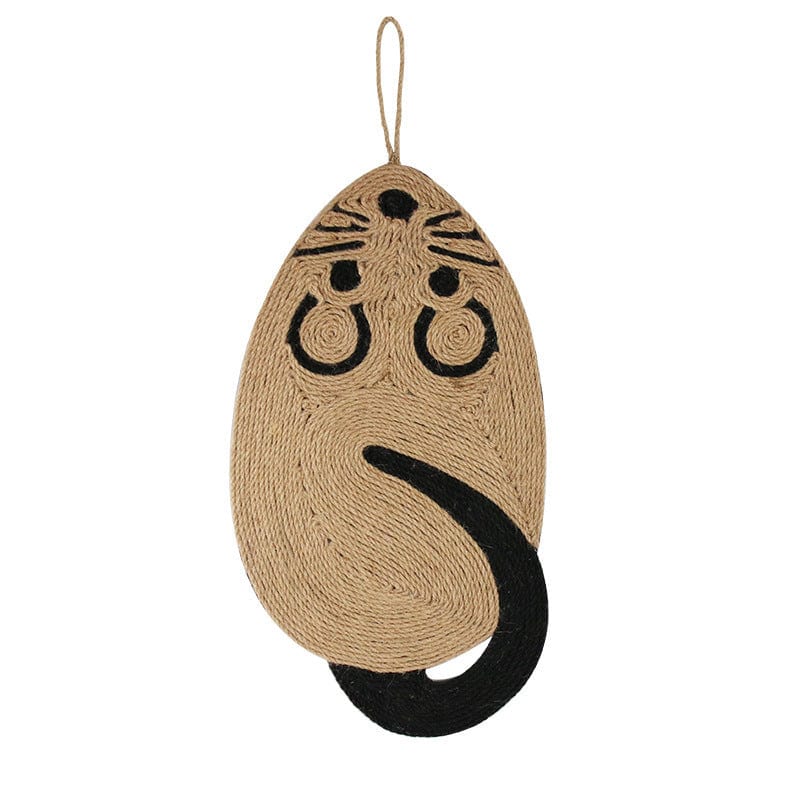 Tapis à griffer en sisal en forme de souris, idéal pour chats, durable et écologique, parfait pour les griffes.