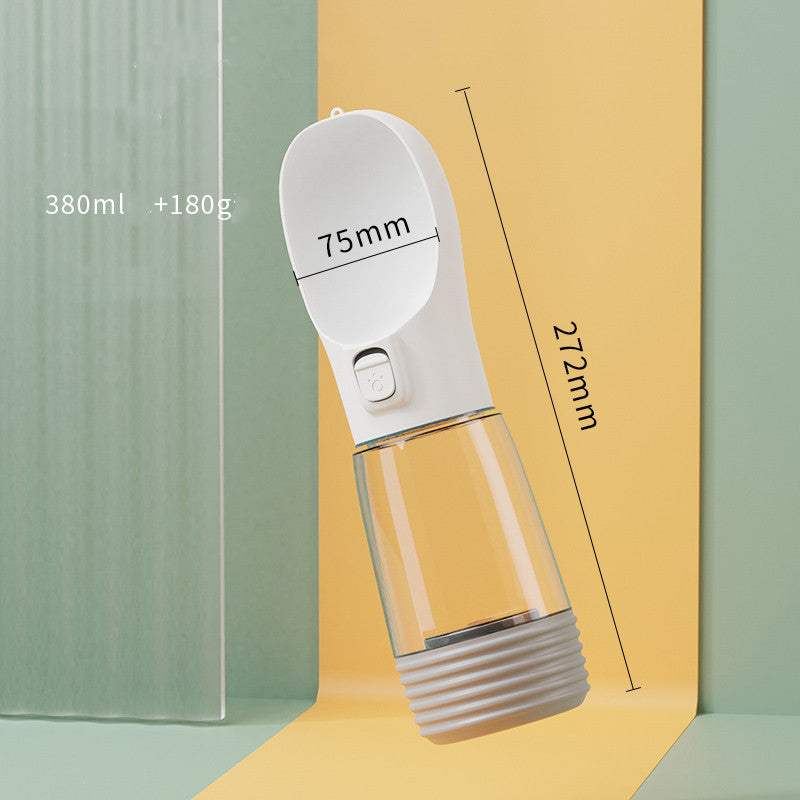 Gobelet d'Eau Portable pour Chiens en blanc, capacité de 380ml, idéal pour les promenades avec votre animal.