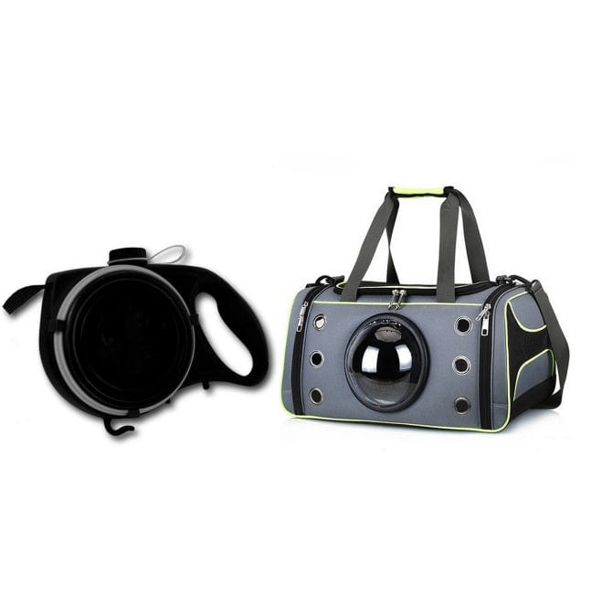 Capsule spatiale portable pour animaux, sacoches en polyester avec maille et ventilation.