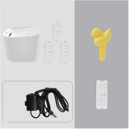 Distributeur d'eau automatique pour chats avec câble et accessoires de filtration innovants.