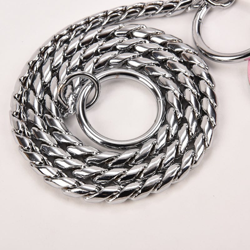 Chaîne en acier inoxydable P-chain pour chien, durable et résistante, idéale pour les animaux de compagnie.