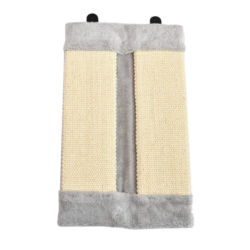 Planche à gratter pour chats en sisal avec tissu en peluche douce et résistante, parfaite pour protéger vos meubles.