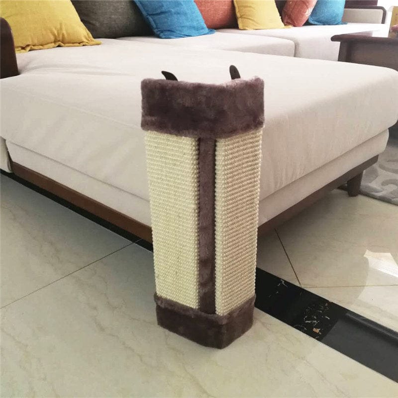 Planche à gratter en sisal pour chats, tissu en peluche douce, idéale pour protéger les meubles.