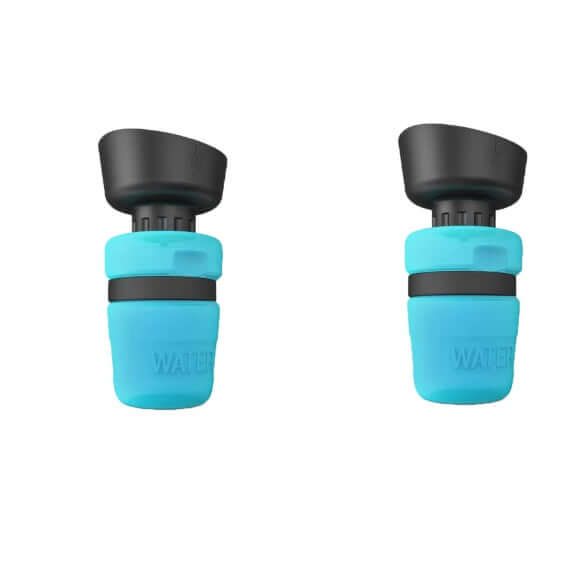 Bouteille d'eau pliable pour chien, pratique pour les voyages, design innovant et bol intégré.