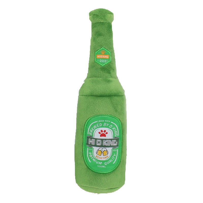 Jouet en Peluche Bouteille de Bière pour Chien