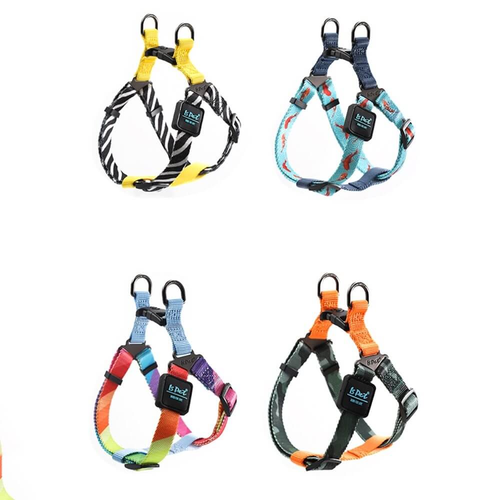 Harnais de poitrine colorés avec boucle de verrouillage pour animaux de compagnie, adaptés pour chats et chiens.