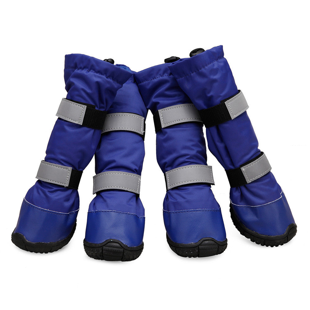 Bottes imperméables et anti-neige pour chiens, en caoutchouc, avec bandoulières ajustables et design élégant.