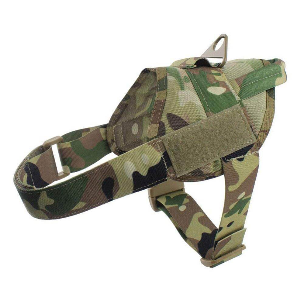 Gilet de Combat Tactique pour Chien en camouflage, léger et résistant, idéal pour les activités en extérieur.