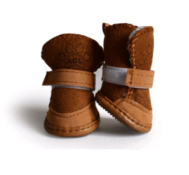 Bottes en velours pour chiens, chaussons d'hiver, protection chaude pour pattes