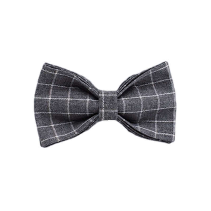 Noir et gris, nœud papillon en tissu à carreaux pour chien, élégant et stylé pour accessoires canins.