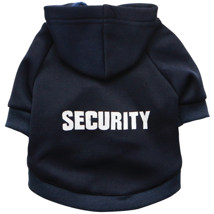 Haut en fleece pour chien avec inscription SECURITY, idéal pour garder votre animal au chaud.