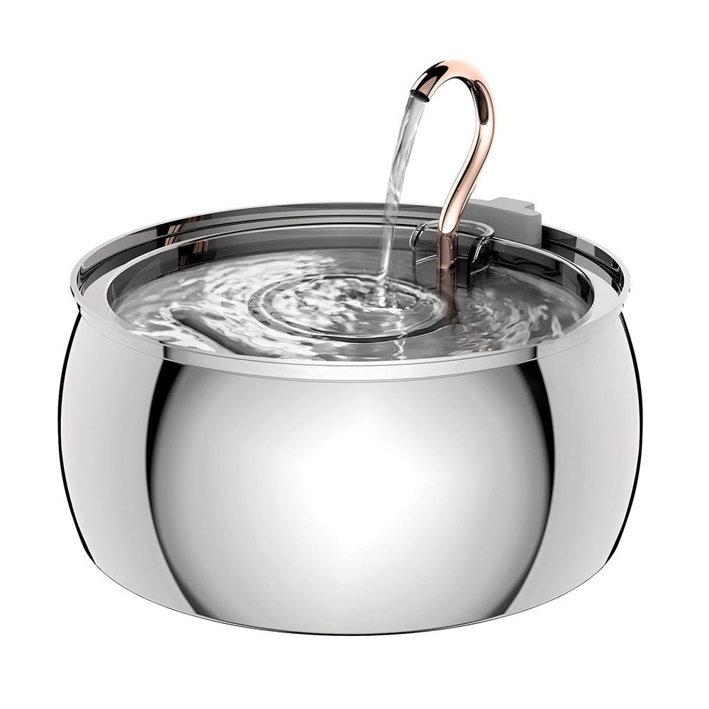 Distributeur d'eau en acier inoxydable 4L avec double sortie, parfait pour chiens et chats.