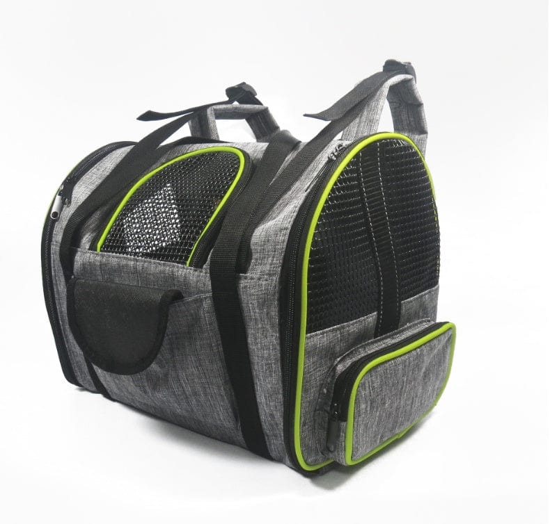 Panier de transport multifonctionnel pour chiens et chats, design durable et élégant en cuir froissé 300D PV.