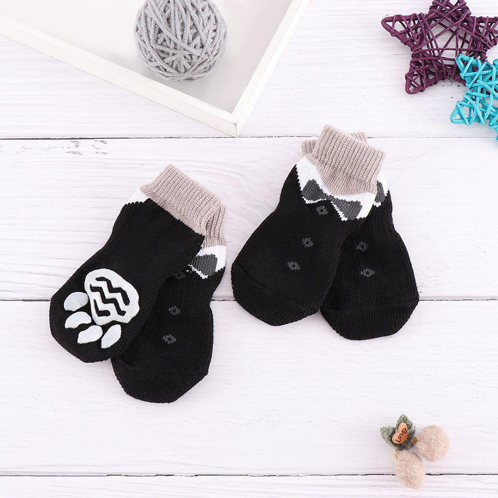 Chaussettes intérieures pour animaux de compagnie, anti-dérapantes et confortables en coton, spandex et caoutchouc.