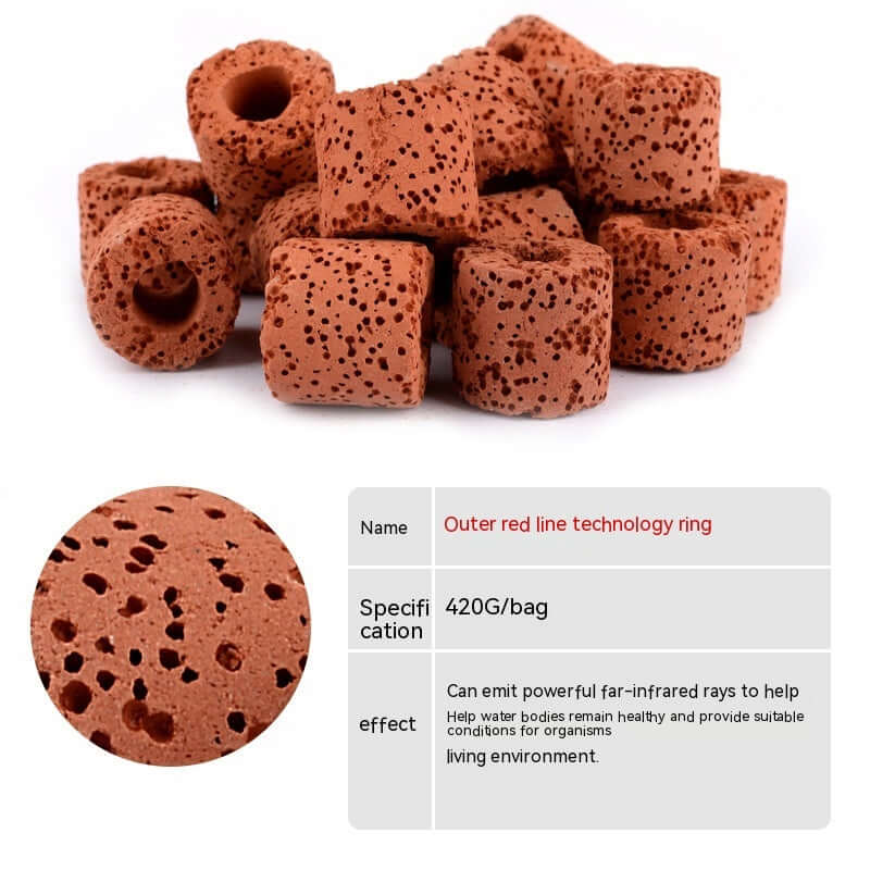 Hautement efficace matériau de filtration en céramique pour aquarium, 420g, assurant filtration optimale.