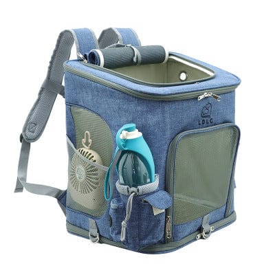 Sac à dos transparent pour chat avec poches, idéal pour transporter vos animaux en toute sécurité.
