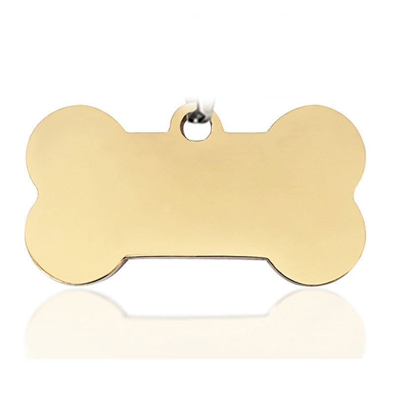 Pendentif anti-perte en acier inoxydable en forme d'os pour animaux de compagnie, durable et personnalisable.