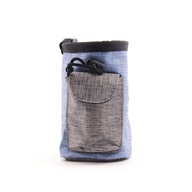 Sac à nourriture pour animaux de compagnie en coton biologique, léger et pratique avec poche à l'avant.