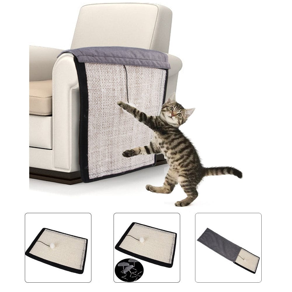 Tapis de protection pour meubles en sisal, idéal pour chats, évitant les dégâts sur les fauteuils.