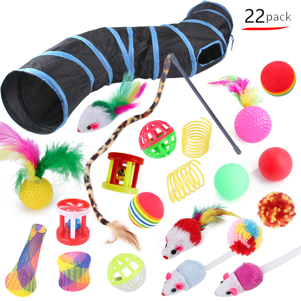 Ensemble de Jouets pour Chats Amusants avec Tunnel
