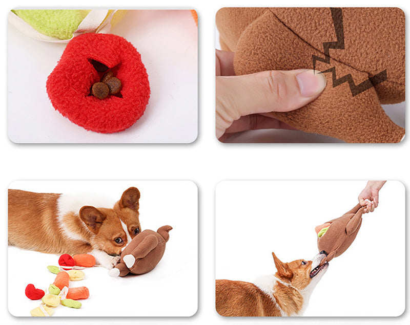 Jouet en Peluche pour Chien - Dinde Légumes