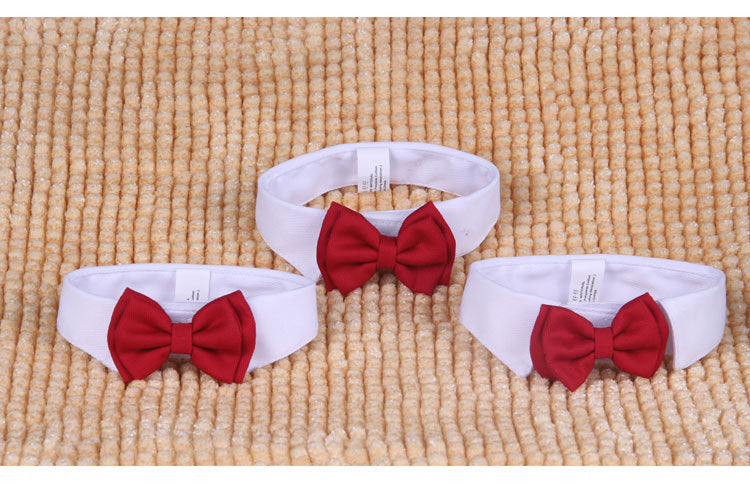 Nœud papillon en coton rouge pour animaux de compagnie, élégant et confortable pour chien ou chat, accessoires stylés.